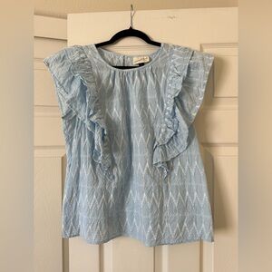 Universal Thread Sky Blue Ruffled Blouse